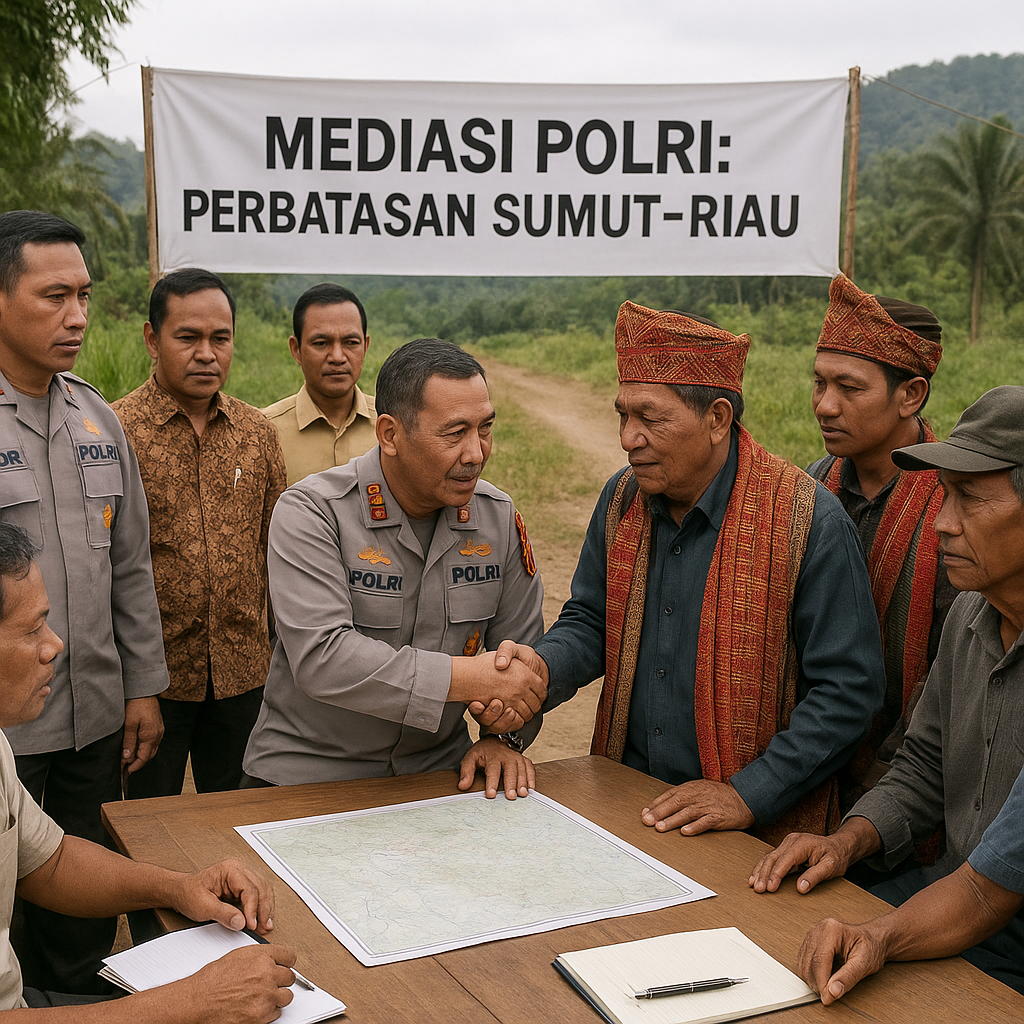 Polri Gelar Mediasi, Damaikan Konflik Warga di Perbatasan Sumut-Riau
