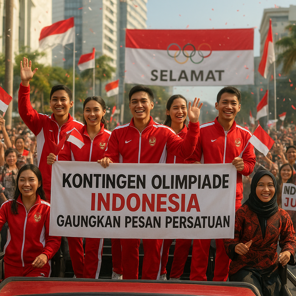 Kontingen Olimpiade Indonesia Diarak, Gaungkan Pesan Persatuan di Tengah Euforia