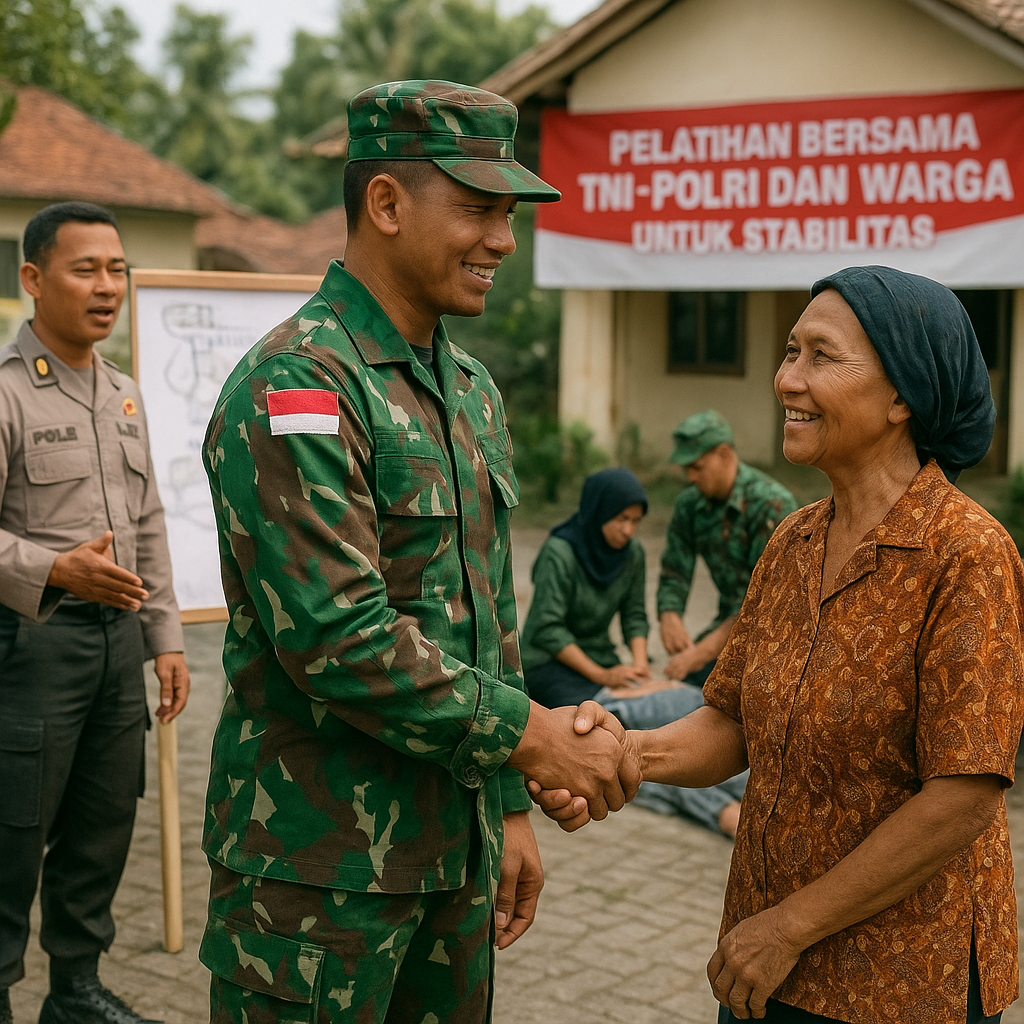 TNI-Polri Gelar Pelatihan Bersama Warga untuk Jaga Stabilitas di Daerah Rawan