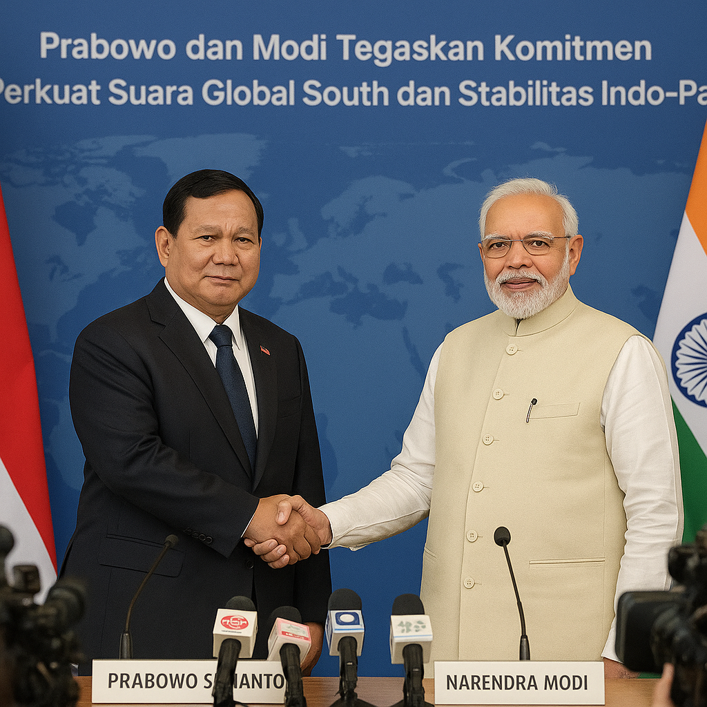 Prabowo dan Modi Tegaskan Komitmen Perkuat Suara Global South dan Stabilitas Indo-Pasifik