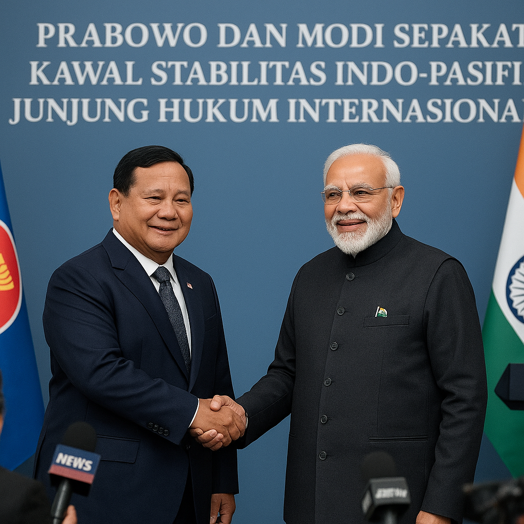 Prabowo dan Modi Sepakat Kawal Stabilitas Indo-Pasifik, Junjung Hukum Internasional