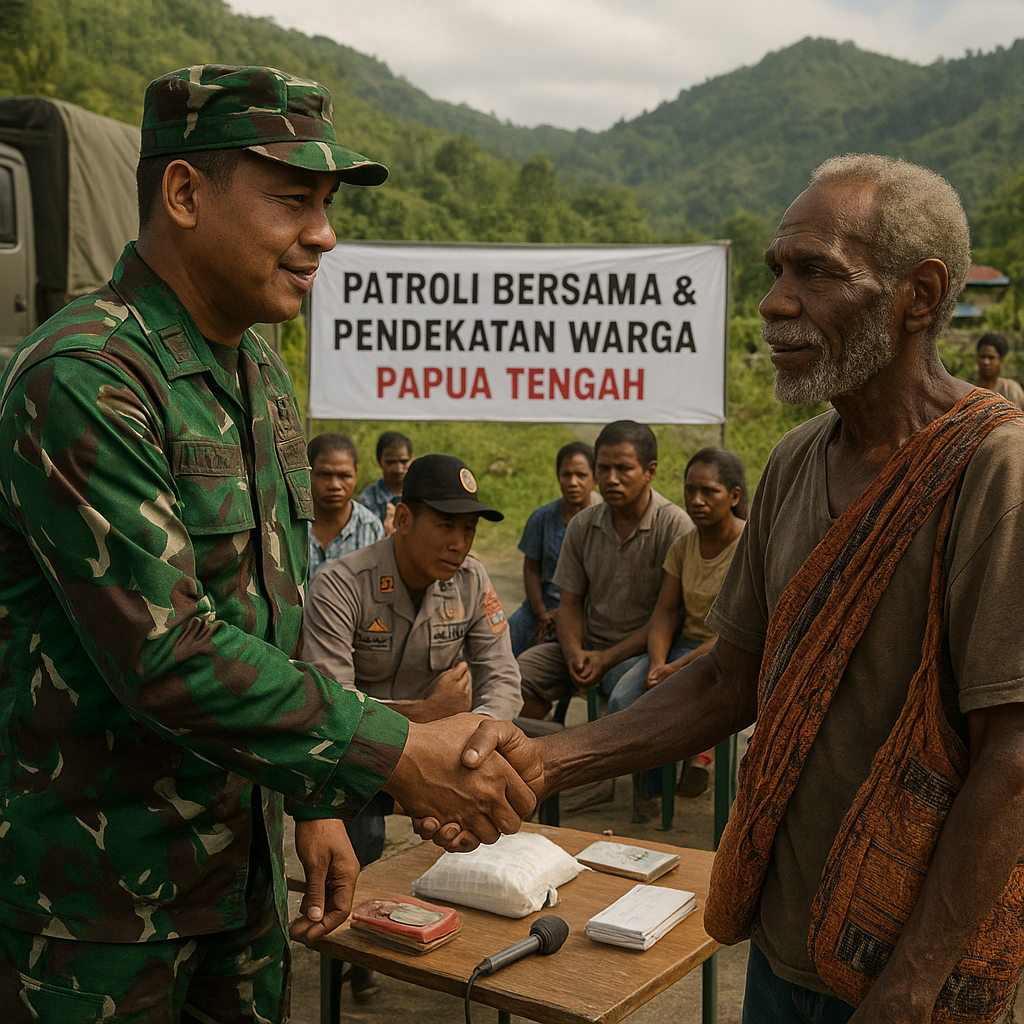 TNI-Polri Gelar Patroli Bersama dan Pendekatan Warga di Papua Tengah