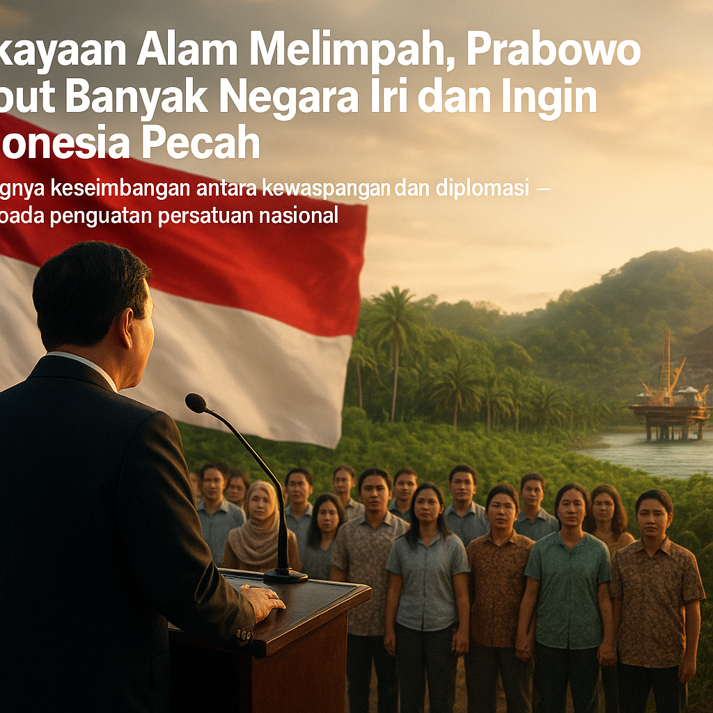 Kekayaan Alam Melimpah, Prabowo Sebut Banyak Negara Iri dan Ingin Indonesia Pecah
