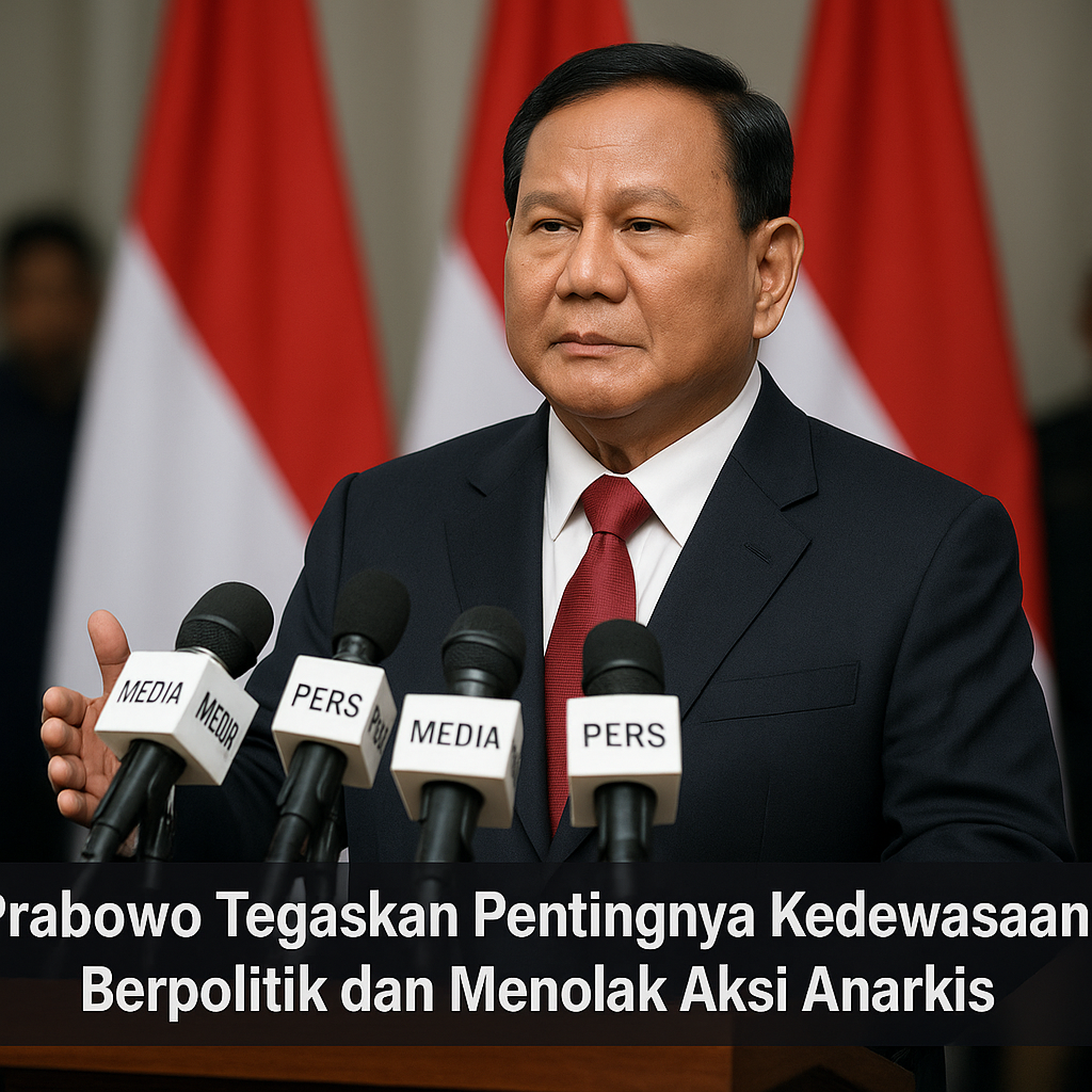 Prabowo Tegaskan Pentingnya Kedewasaan Berpolitik dan Menolak Aksi Anarkis