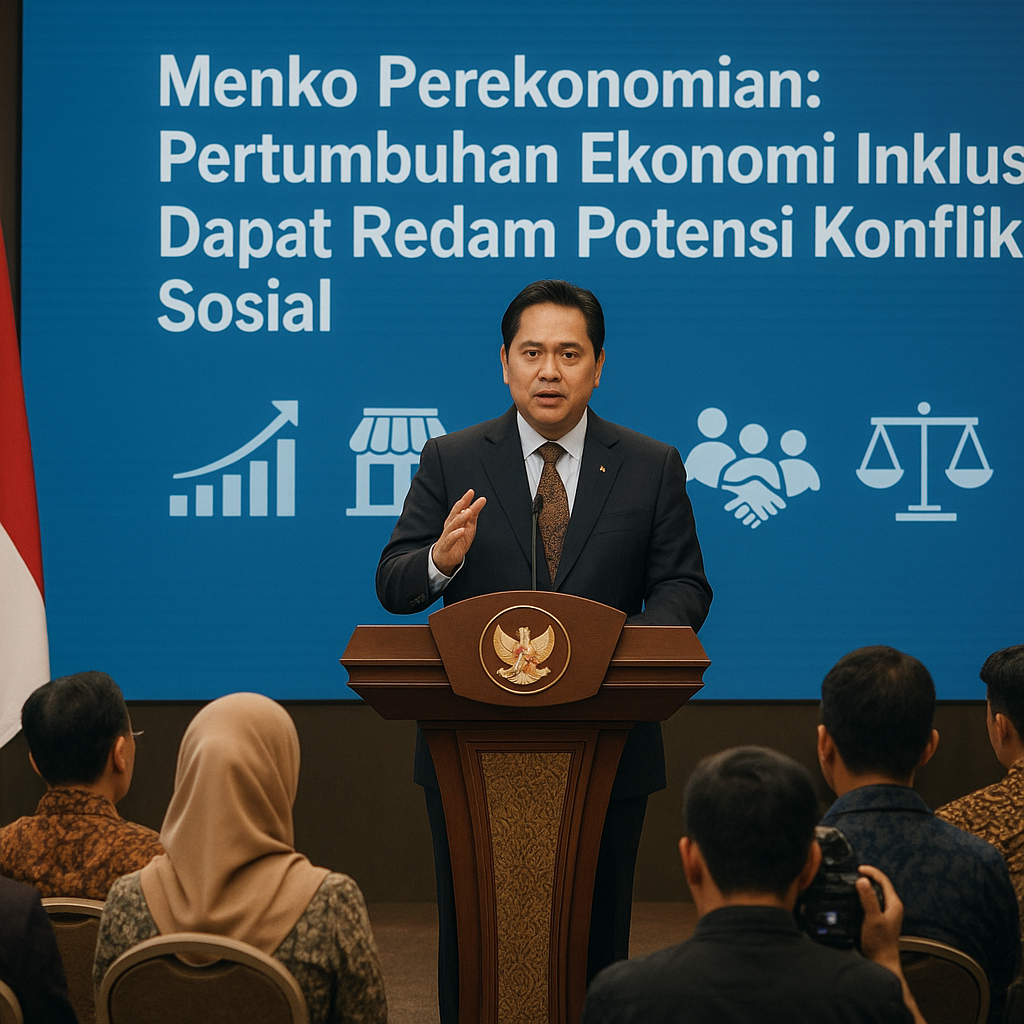 Menko Perekonomian: Pertumbuhan Ekonomi Inklusif Dapat Redam Potensi Konflik Sosial