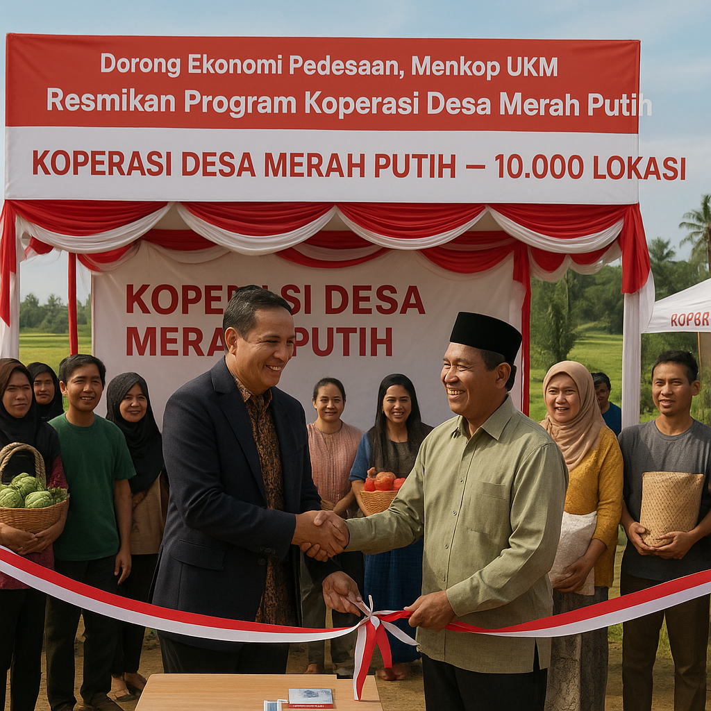 Dorong Ekonomi Pedesaan, Menkop UKM Resmikan Program Koperasi Desa Merah Putih di 10.000 Lokasi