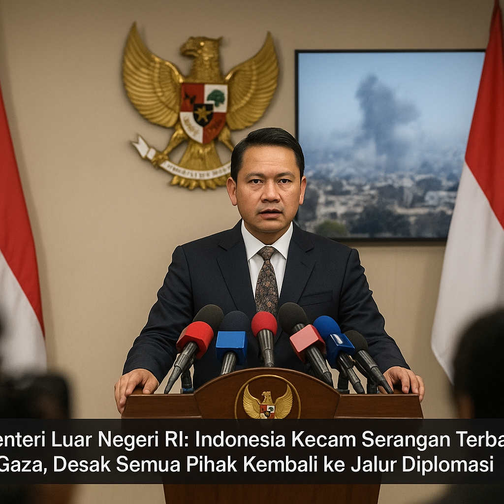 Menteri Luar Negeri RI: Indonesia Kecam Serangan Terbaru di Gaza, Desak Semua Pihak Kembali ke Jalur Diplomasi