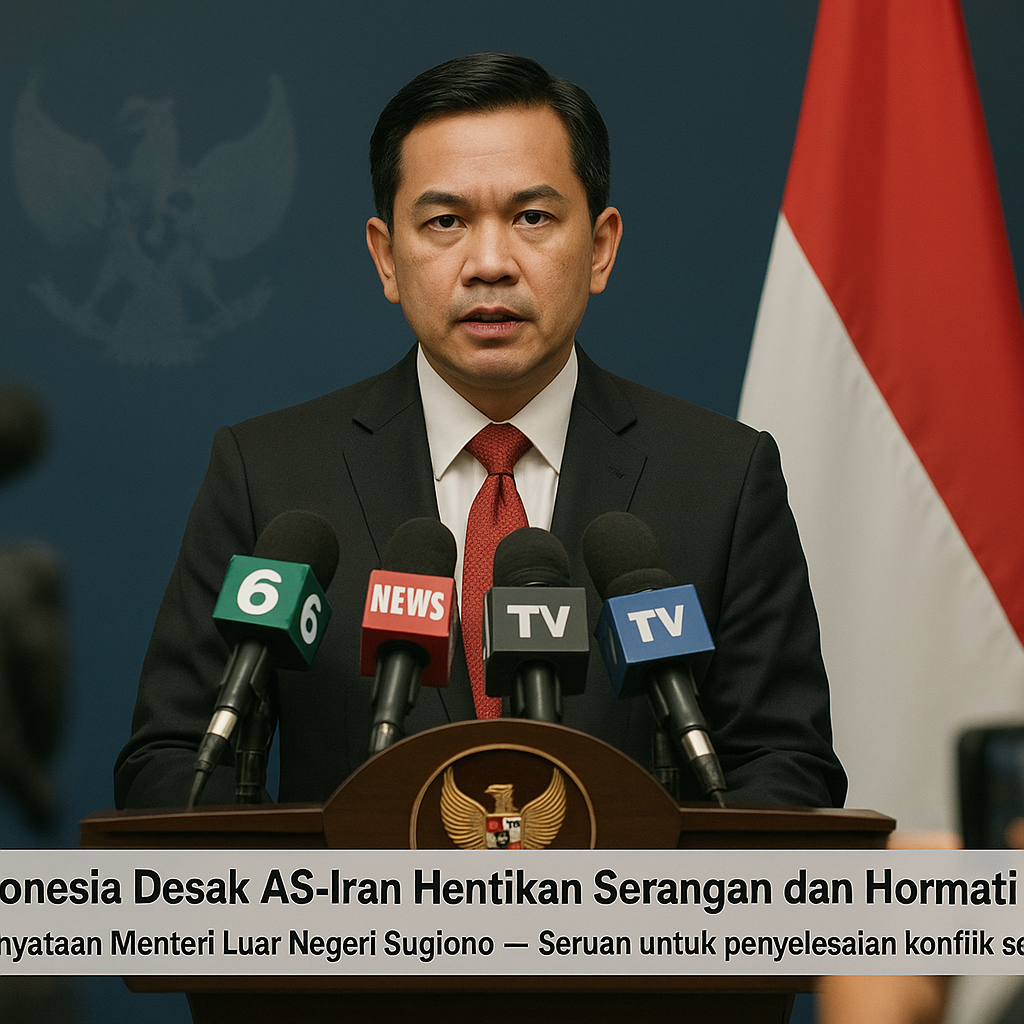 Indonesia Desak AS-Iran Hentikan Serangan dan Hormati MoU Perdamaian