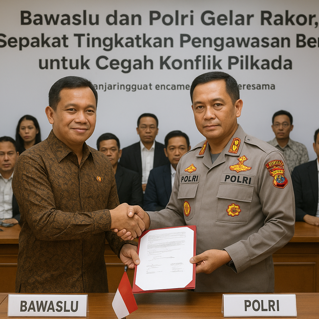 Bawaslu dan Polri Gelar Rakor, Sepakat Tingkatkan Pengawasan Bersama untuk Cegah Konflik Pilkada