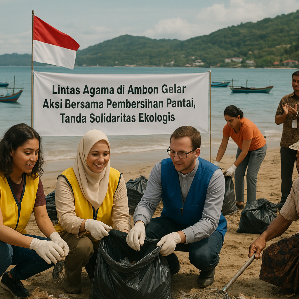 Lintas Agama di Ambon Gelar Aksi Bersama Pembersihan Pantai, Tanda Solidaritas Ekologis
