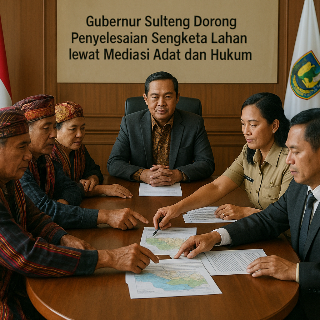 Gubernur Sulteng Dorong Penyelesaian Sengketa Lahan lewat Mediasi Adat dan Hukum