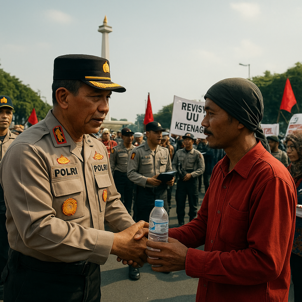 Polri Terapkan Pendekatan Dialog dalam Pengamanan Aksi Unjuk Rasa Buruh di Jakarta