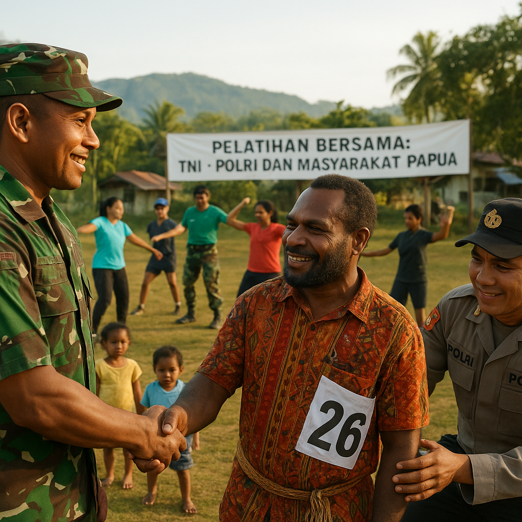 TNI-Polri Gelar Pelatihan Bersama Masyarakat untuk Tingkatkan Kepercayaan dan Keamanan di Papua
