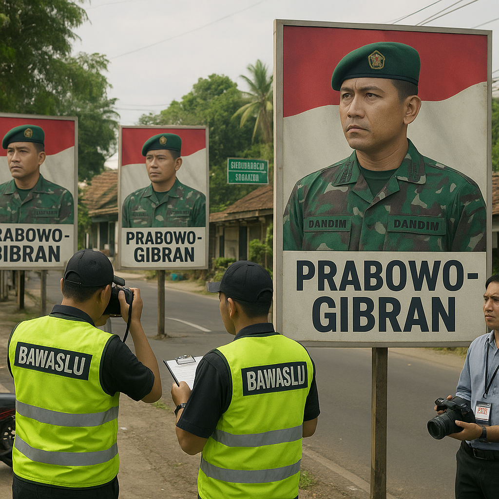Netralitas TNI Dipertanyakan, Bawaslu Sukoharjo Temukan 3 Baliho Bergambar Dandim Bersama Paslon Prabowo-Gibran