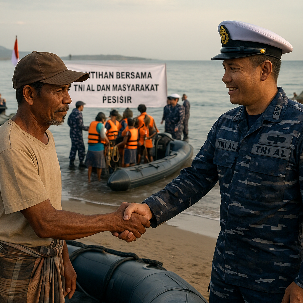 TNI AL Gelar Latihan Bersama dengan Masyarakat Pesisir untuk Perkuat Keamanan Maritim