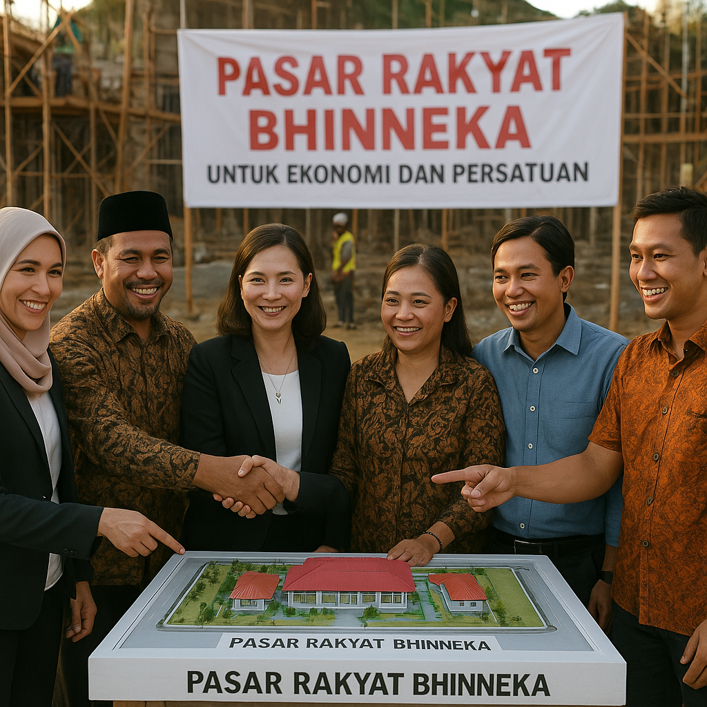 Pengusaha Muslim dan Nasrani di Manado Bersama Bangun Pasar Rakyat Pasca Kerusuhan