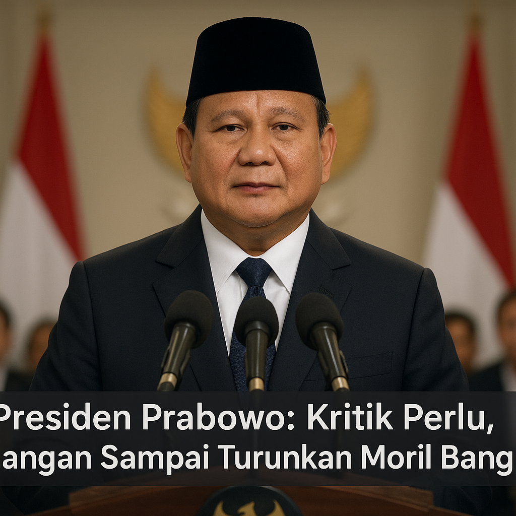 Presiden Prabowo: Kritik Perlu, Jangan Sampai Turunkan Moril Bangsa