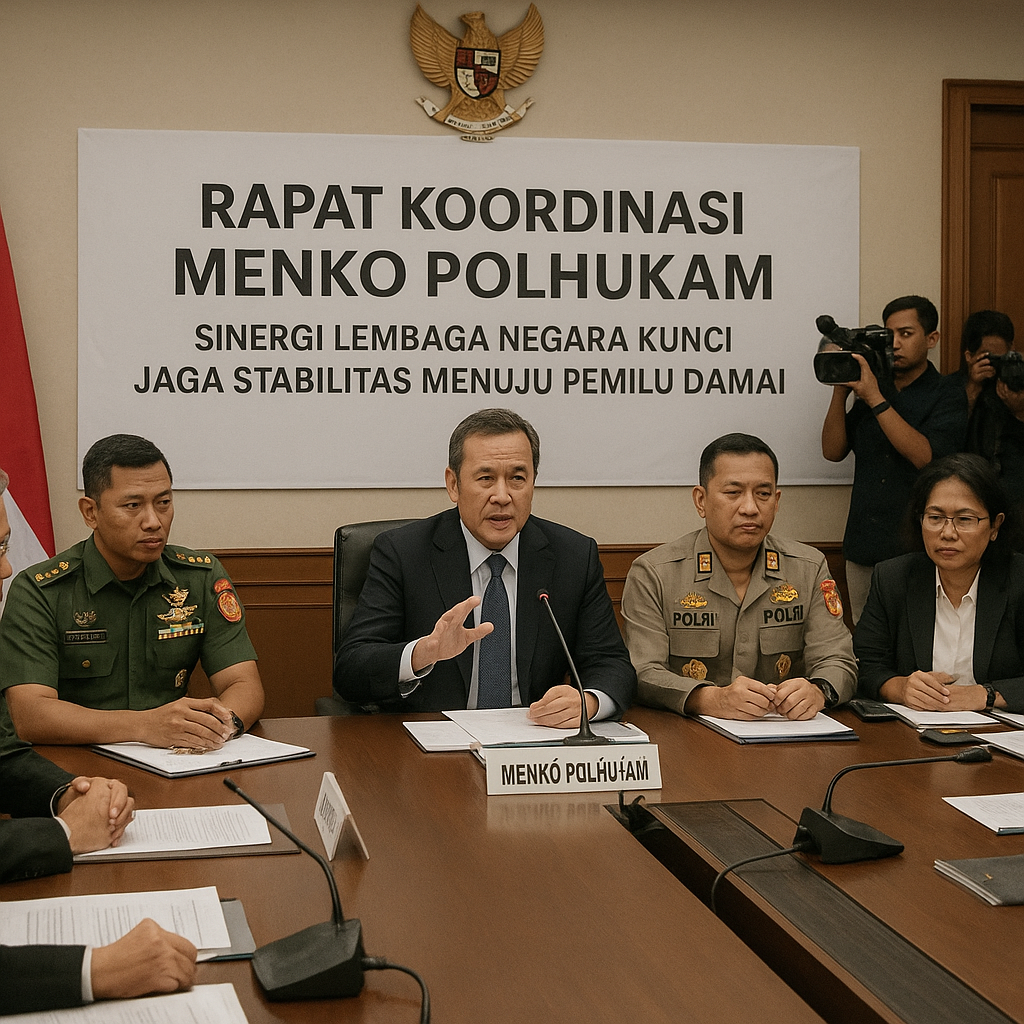 Rapat Koordinasi Menko Polhukam: Sinergi Lembaga Negara Kunci Jaga Stabilitas Menuju Pemilu Damai