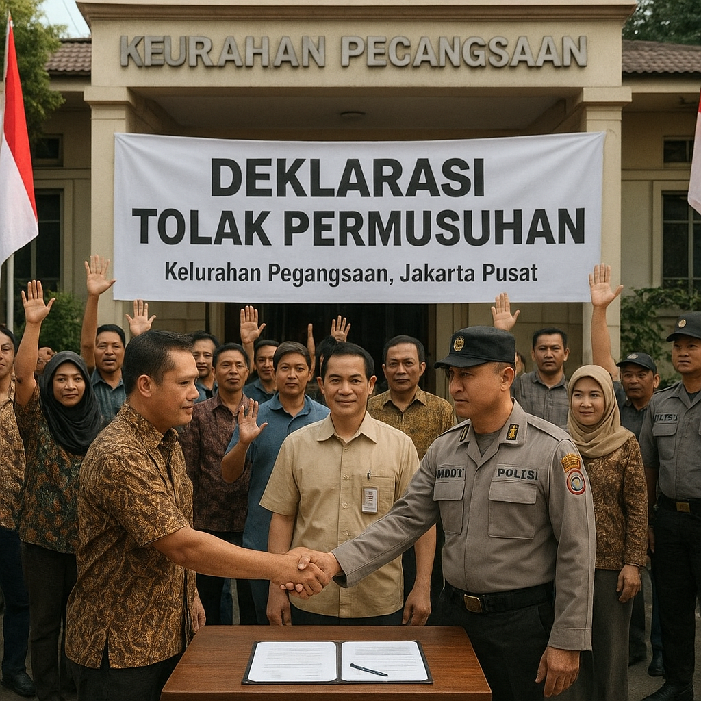 Warga Pegangsaan Sepakat Deklarasi Tolak Permusuhan Pasca-Bentrokan