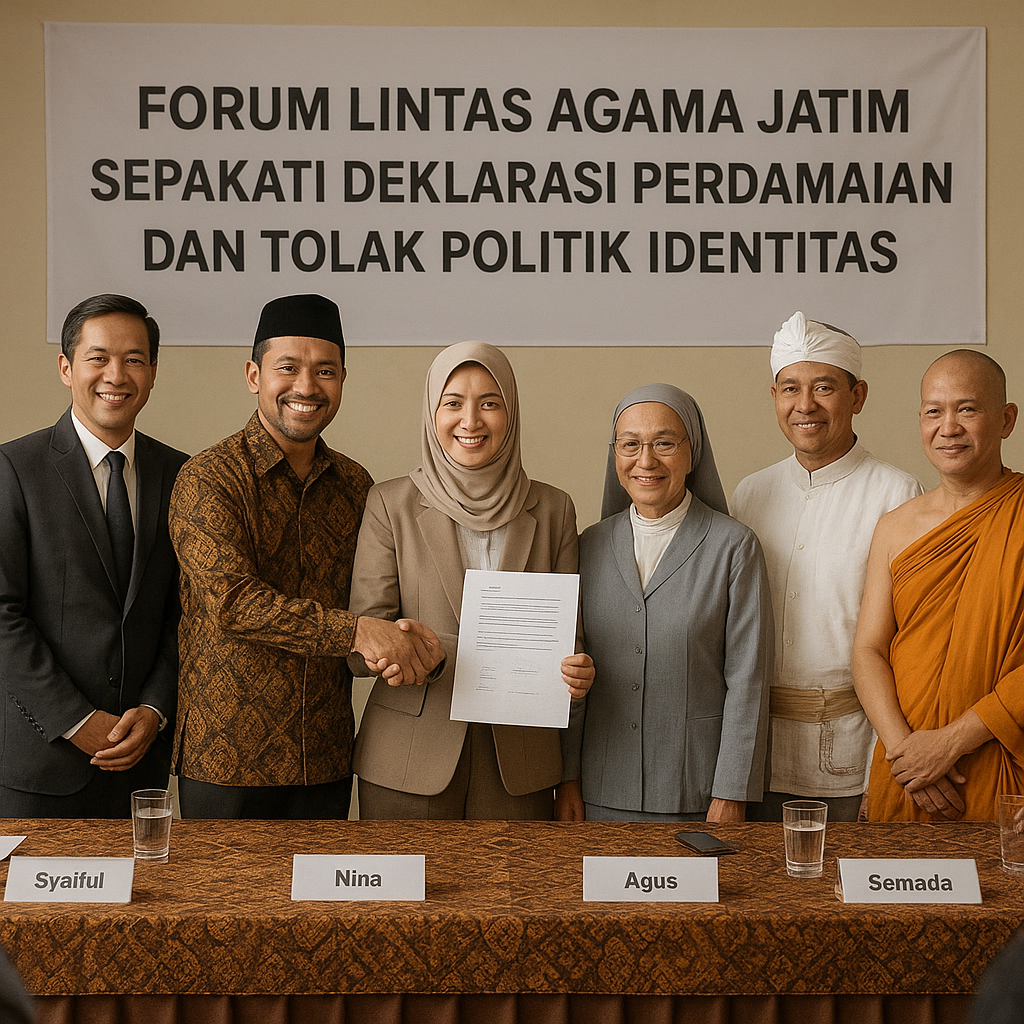 Forum Lintas Agama Jatim Sepakati Deklarasi Perdamaian dan Tolak Politik Identitas