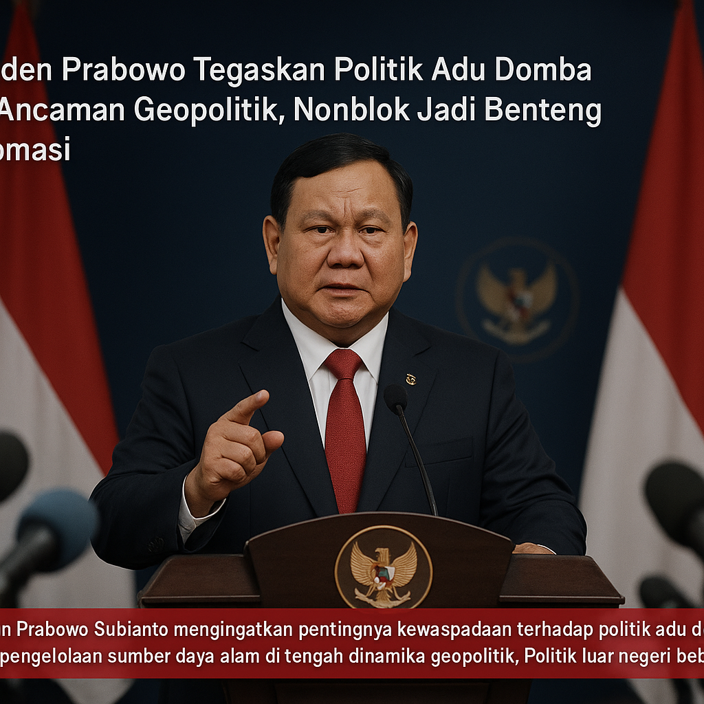 Presiden Prabowo Tegaskan Politik Adu Domba Jadi Ancaman Geopolitik, Nonblok Jadi Benteng Diplomasi