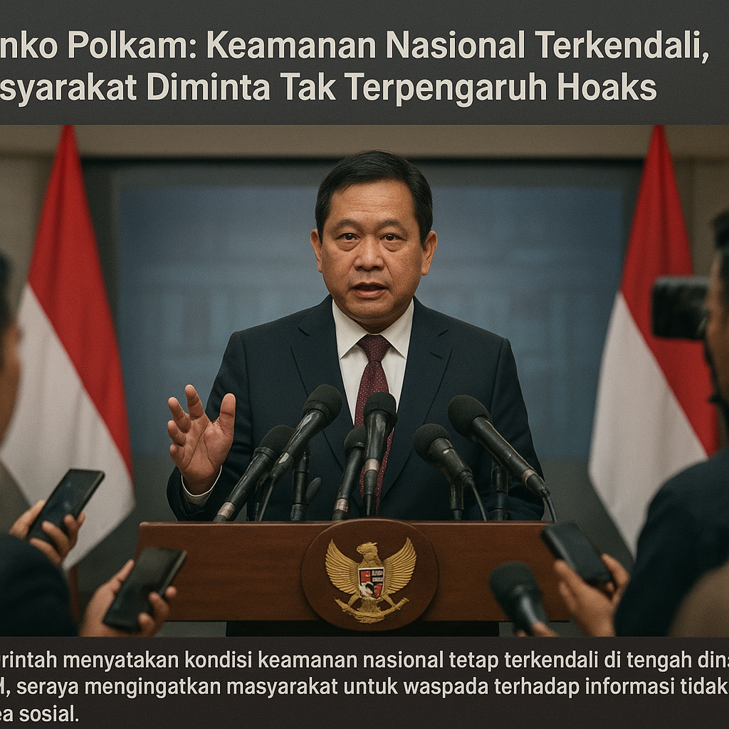 Menko Polkam: Keamanan Nasional Terkendali, Masyarakat Diminta Tak Terpengaruh Hoaks