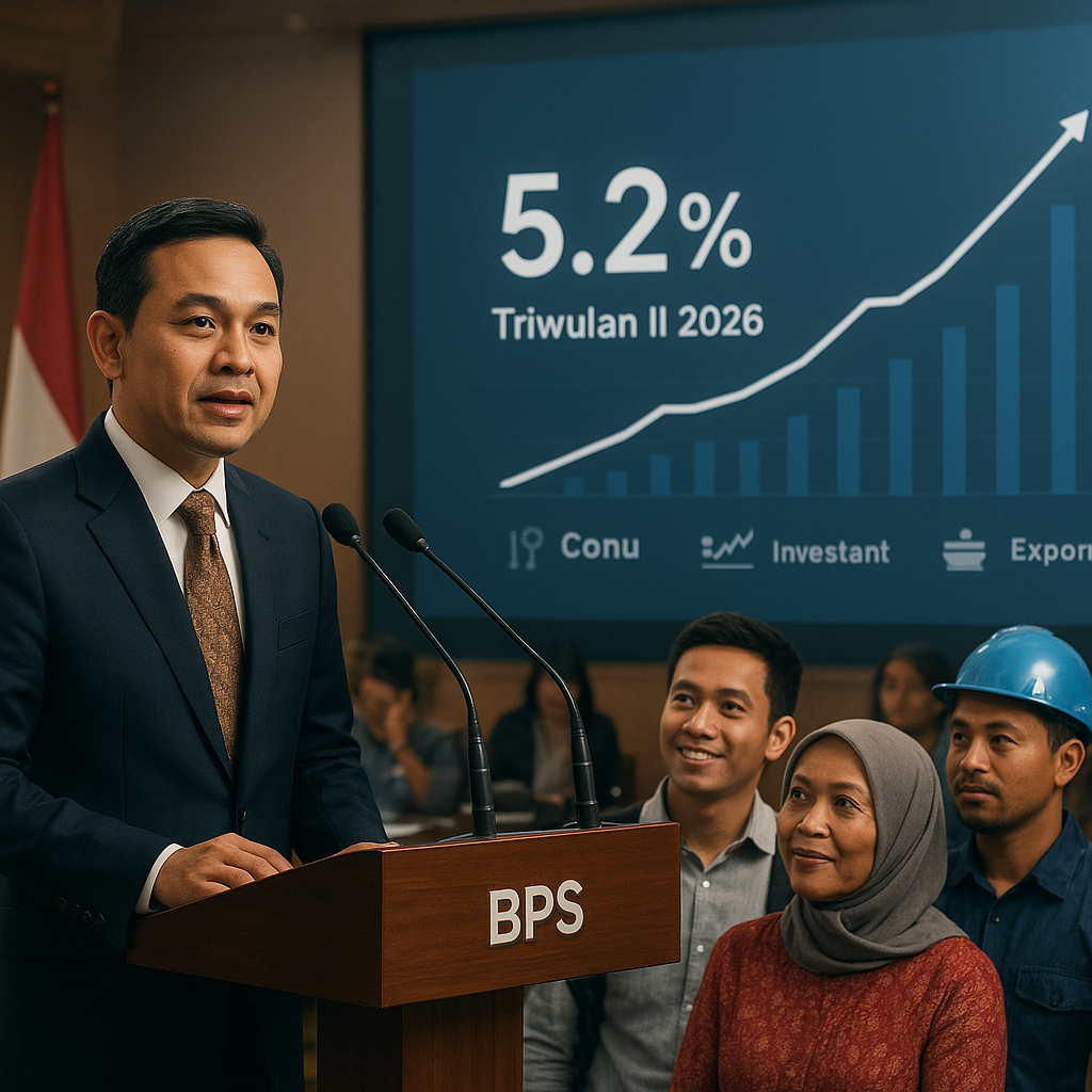 Pertumbuhan Ekonomi Triwulan II 2026 Tercatat 5,2%, Penguatan Daya Tahan Sosial