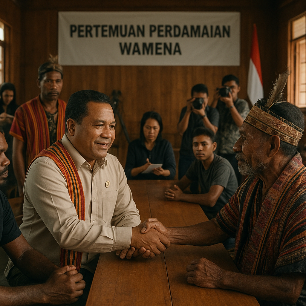 Gubernur Papua Gelar Pertemuan Perdamaian dengan Tokoh Adat dan Pemuda di Wamena
