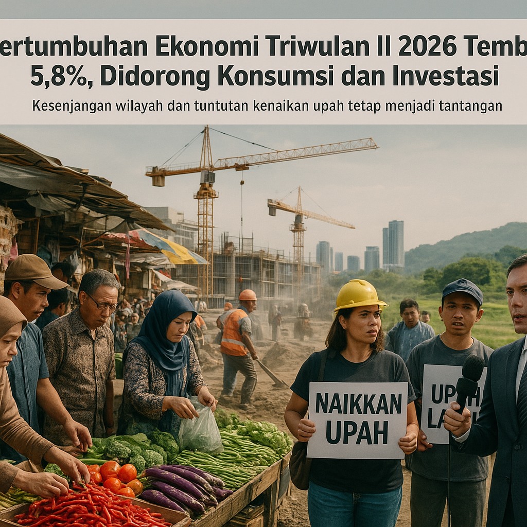Pertumbuhan Ekonomi Triwulan II 2026 Tembus 5,8%, Didorong Konsumsi dan Investasi