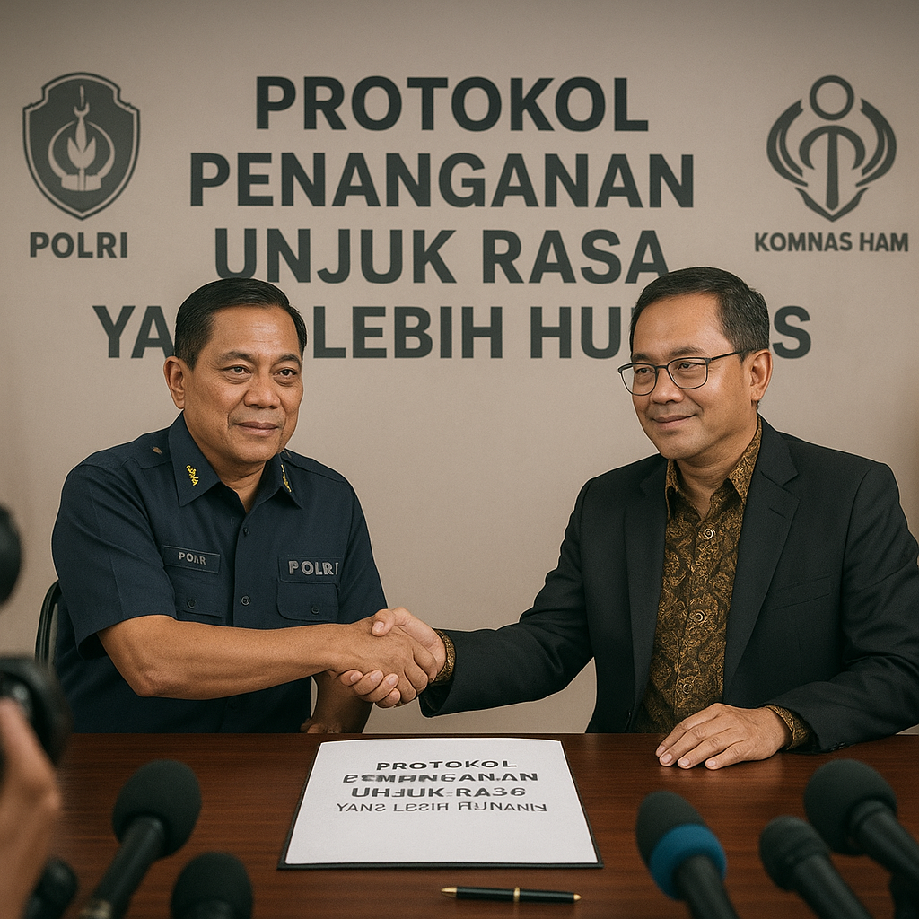 Polri dan Komnas HAM Sepakati Protokol Penanganan Unjuk Rasa yang Lebih Humanis