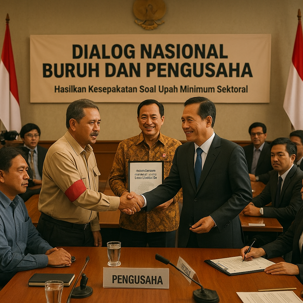 Dialog Nasional Buruh dan Pengusaha Hasilkan Kesepakatan Soal Upah Minimum Sektoral