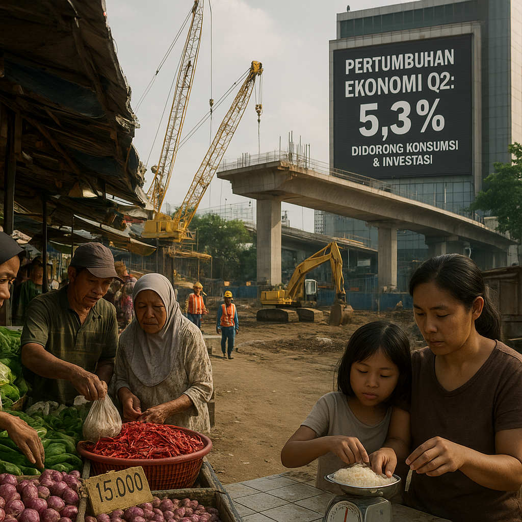 Pertumbuhan Ekonomi Kuartal II Tembus 5,3%, Didorong Konsumsi dan Investasi