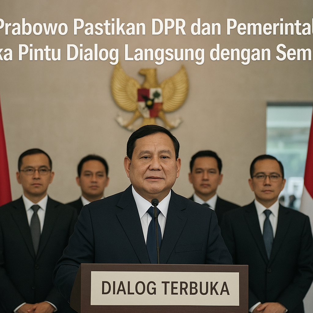 Prabowo Pastikan DPR dan Pemerintah Buka Pintu Dialog Langsung dengan Semua Pihak