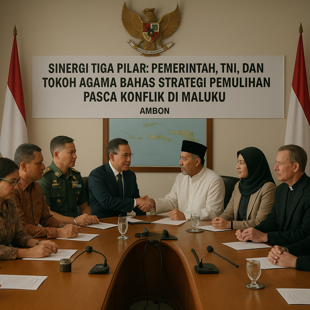 Sinergi Tiga Pilar: Pemerintah, TNI, dan Tokoh Agama Bahas Strategi Pemulihan Pasca Konflik di Maluku