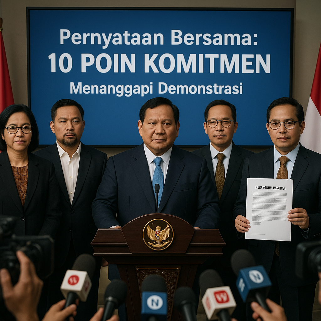 Pernyataan Bersama Presiden dan Ketum Parpol: 10 Poin Komitmen Tanggapi Demo