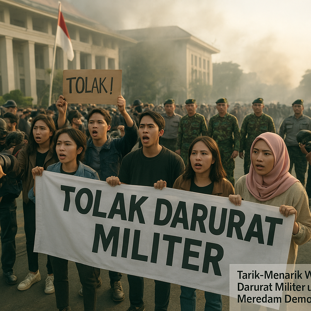 Tarik-Menarik Wacana Darurat Militer untuk Meredam Demonstrasi