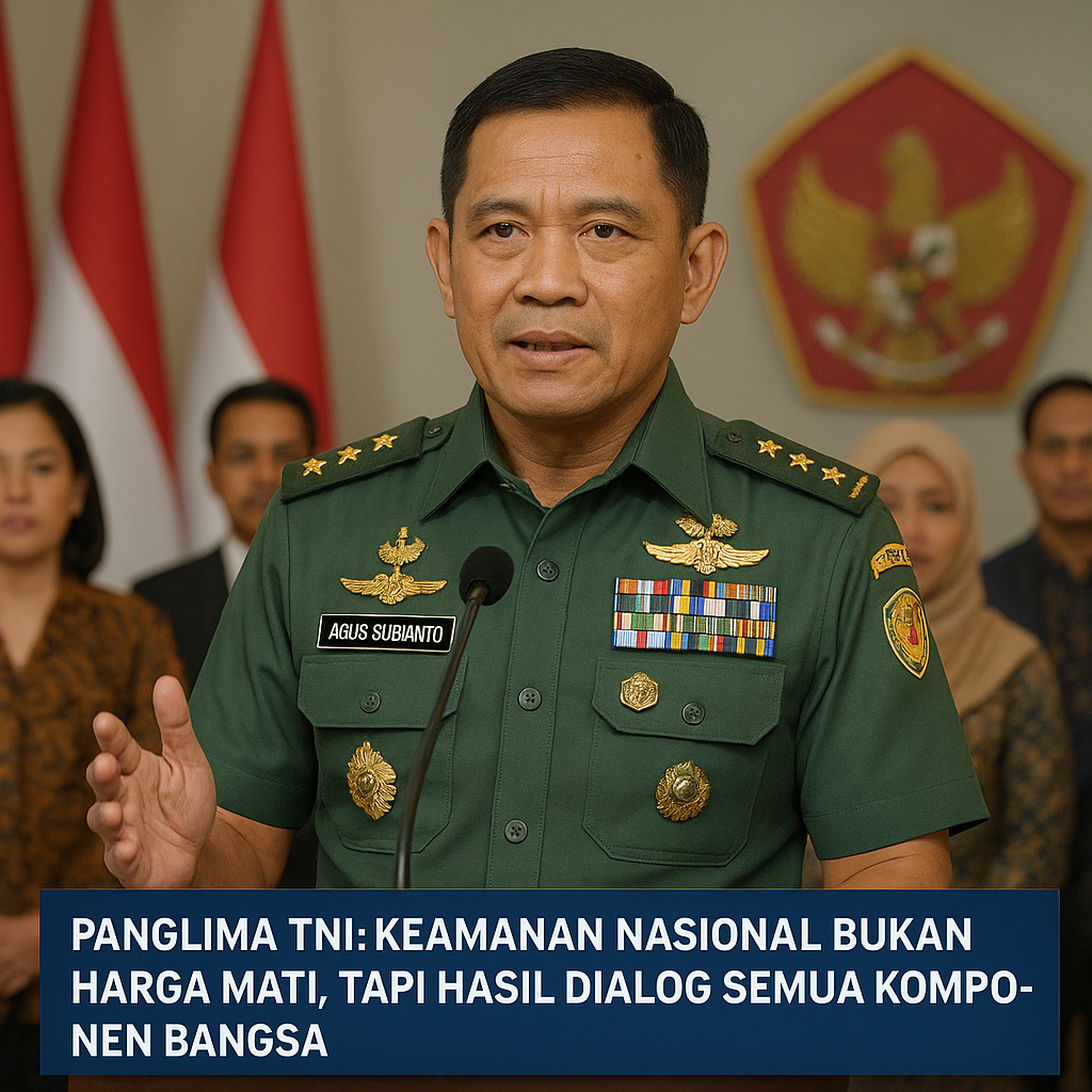Panglima TNI: Keamanan Nasional Bukan Harga Mati, tapi Hasil Dialog Semua Komponen Bangsa