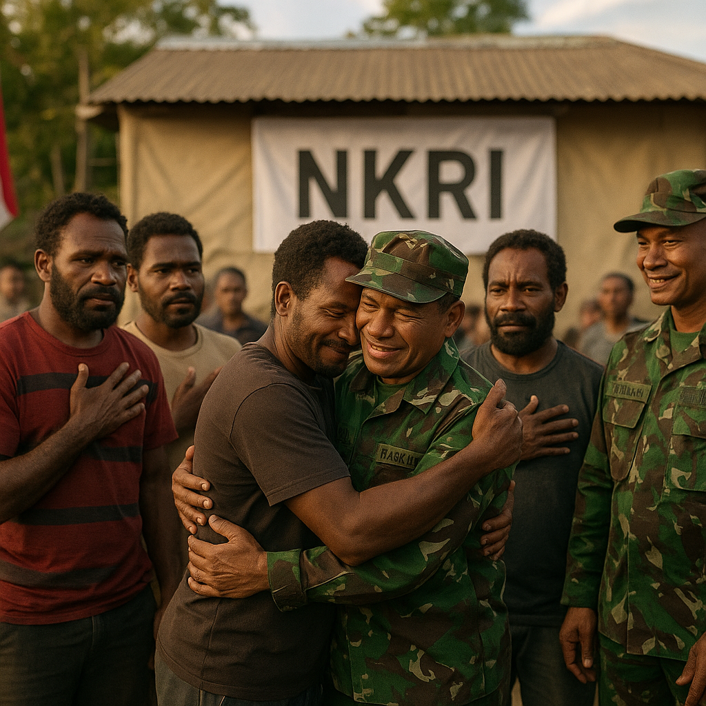 6 Anggota OPM Resmi Memeluk NKRI Lewat Sentuhan Humanis Satgas Koops TNI Habema