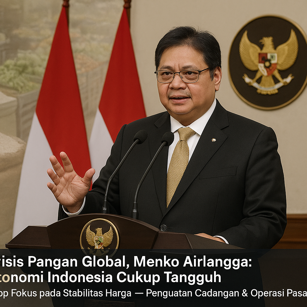Krisis Pangan Global, Menko Airlangga: Ekonomi Indonesia Cukup Tangguh, Tetap Fokus pada Stabilitas Harga