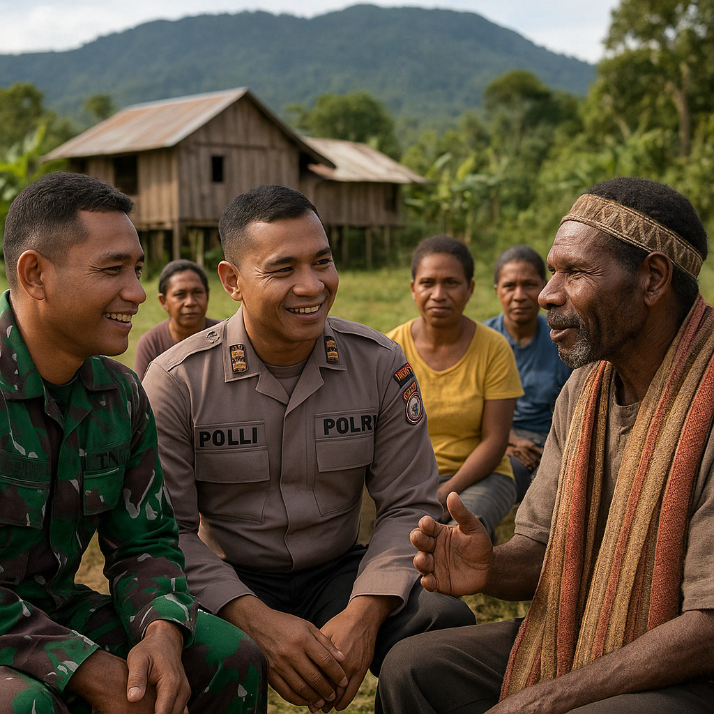 Satgas TNI-Polri Tingkatkan Patroli Dialog di Papua, Fokus pada Pendekatan Humanis