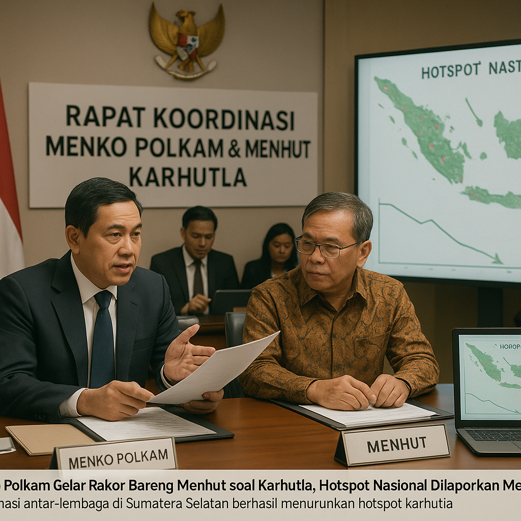 Menko Polkam Gelar Rakor Bareng Menhut soal Karhutla, Hotspot Nasional Dilaporkan Menurun
