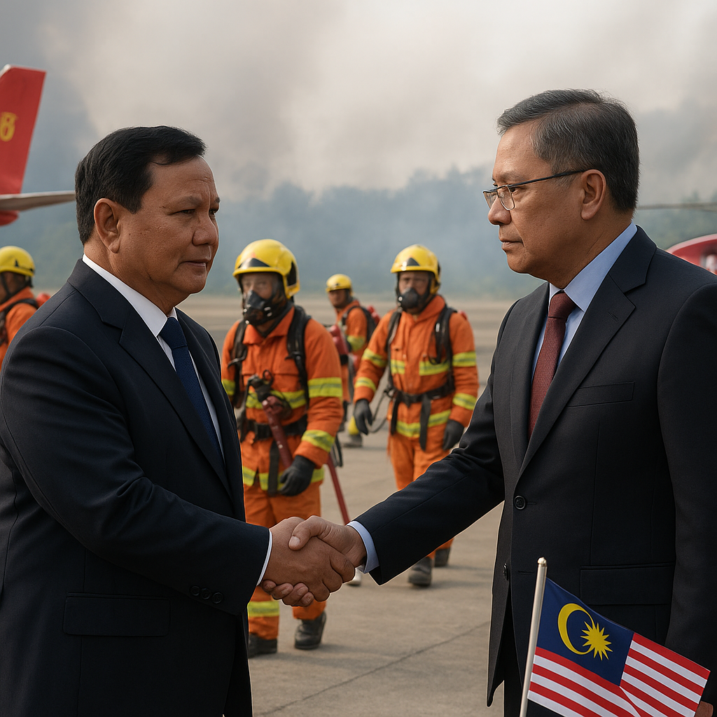 Prabowo Terima Bantuan dari Malaysia untuk Tangani Karhutla Kalimantan