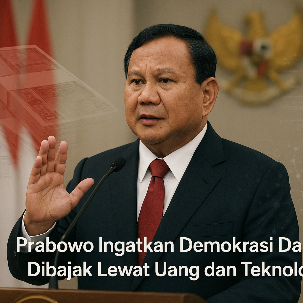 Prabowo Ingatkan Demokrasi Dapat Dibajak Lewat Uang dan Teknologi