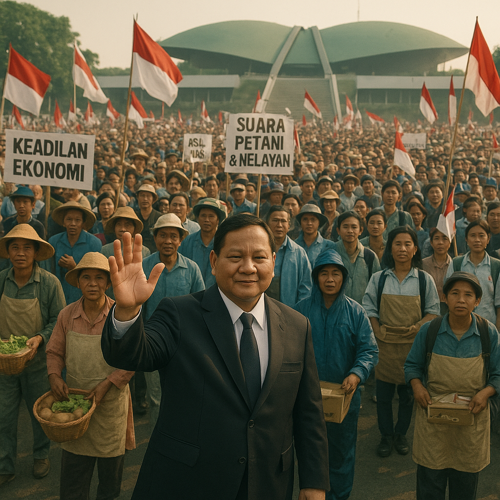 Presiden Prabowo Sapa Ribuan Peserta Aksi Damai di Depan Gedung DPR, Dukung Keadilan Ekonomi