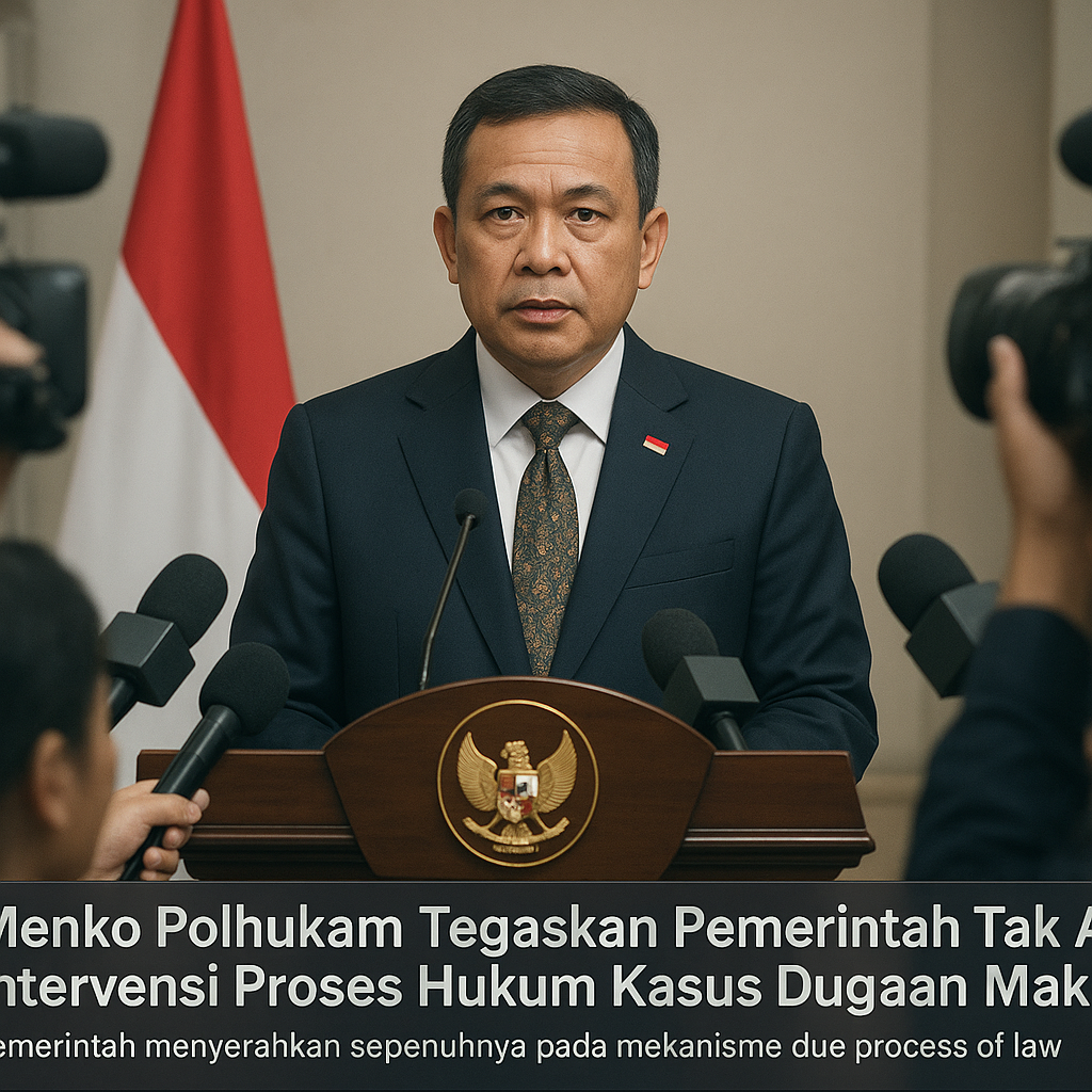 Menko Polhukam Tegaskan Pemerintah Tak Akan Intervensi Proses Hukum Kasus Dugaan Makar