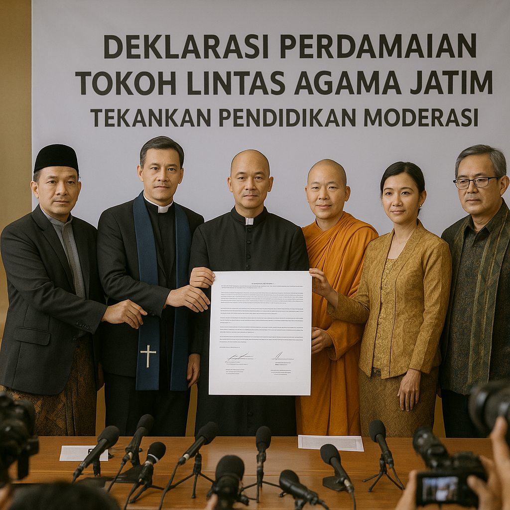 Tokoh Lintas Agama Jatim Gelar Deklarasi Perdamaian, Tekankan Pendidikan Moderasi