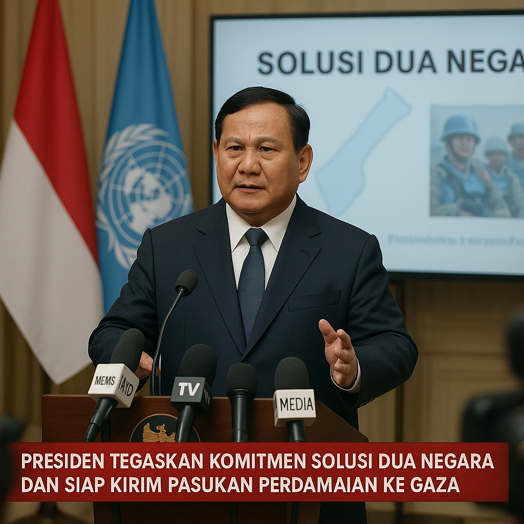 Presiden Tegaskan Komitmen Solusi Dua Negara dan Siap Kirim Pasukan Perdamaian ke Gaza