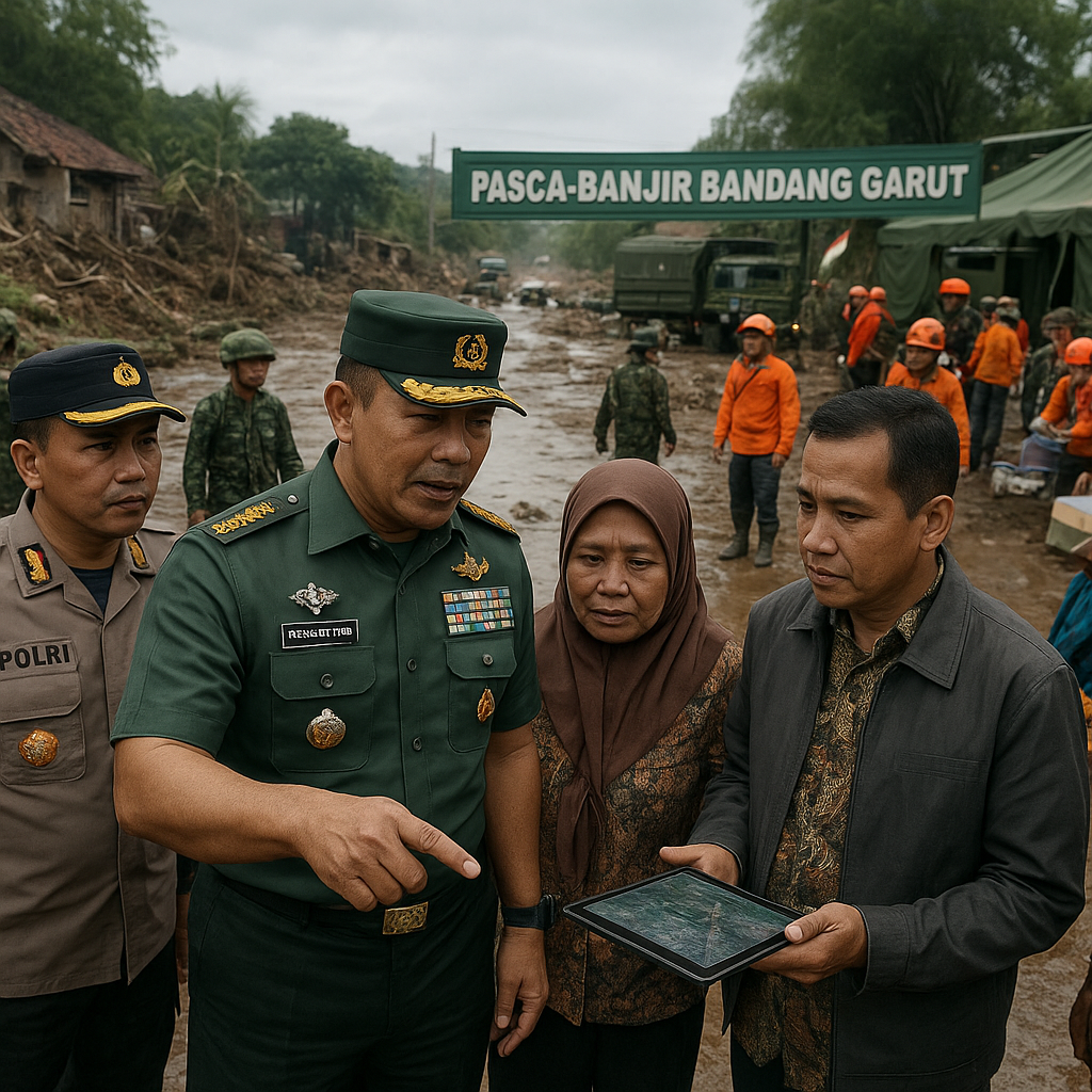 Panglima TNI Tinjau Penanganan Pasca-Banjir Bandang di Garut, Tekankan Sinergi Pemulihan