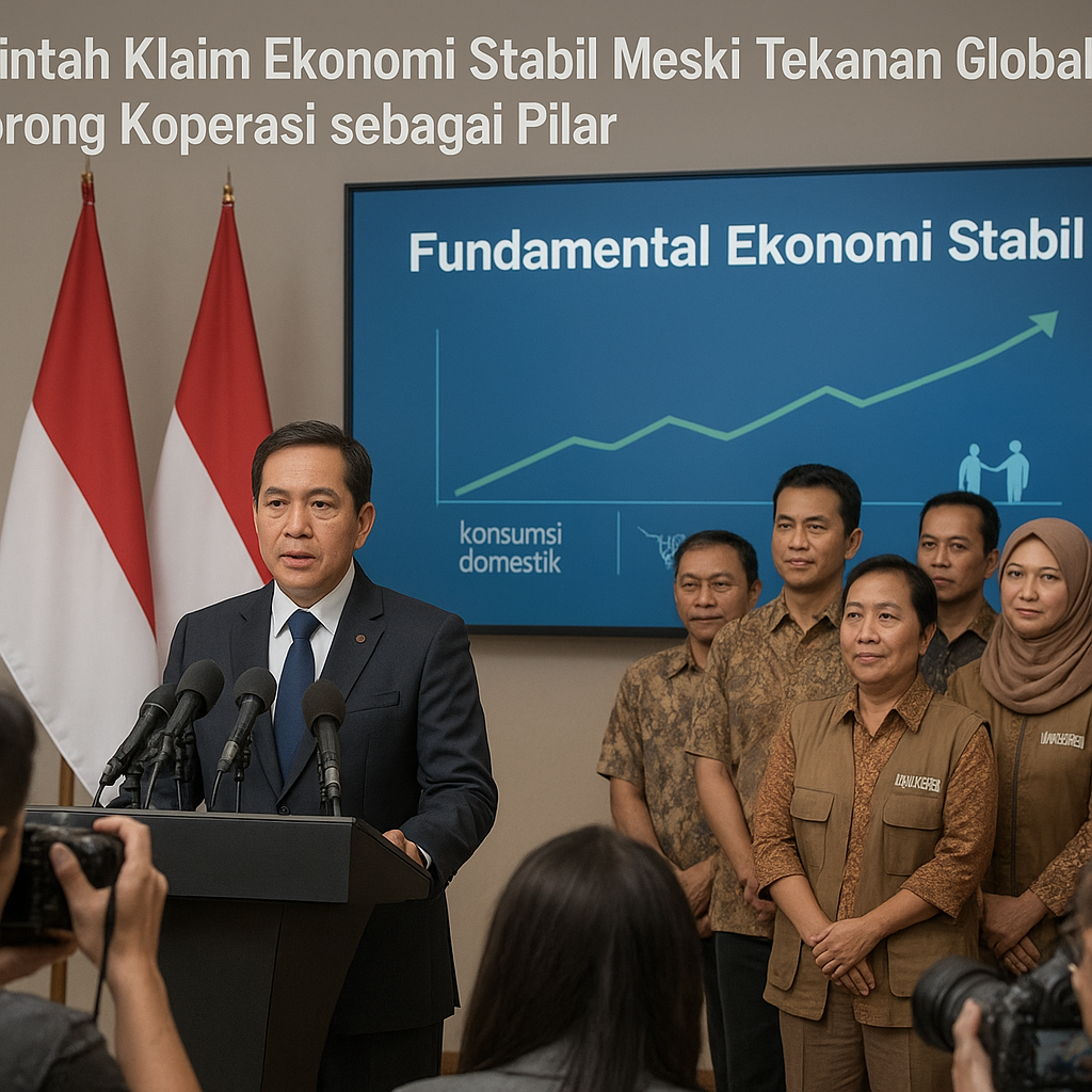 Pemerintah Klaim Ekonomi Stabil Meski Tekanan Global, Mendorong Koperasi sebagai Pilar