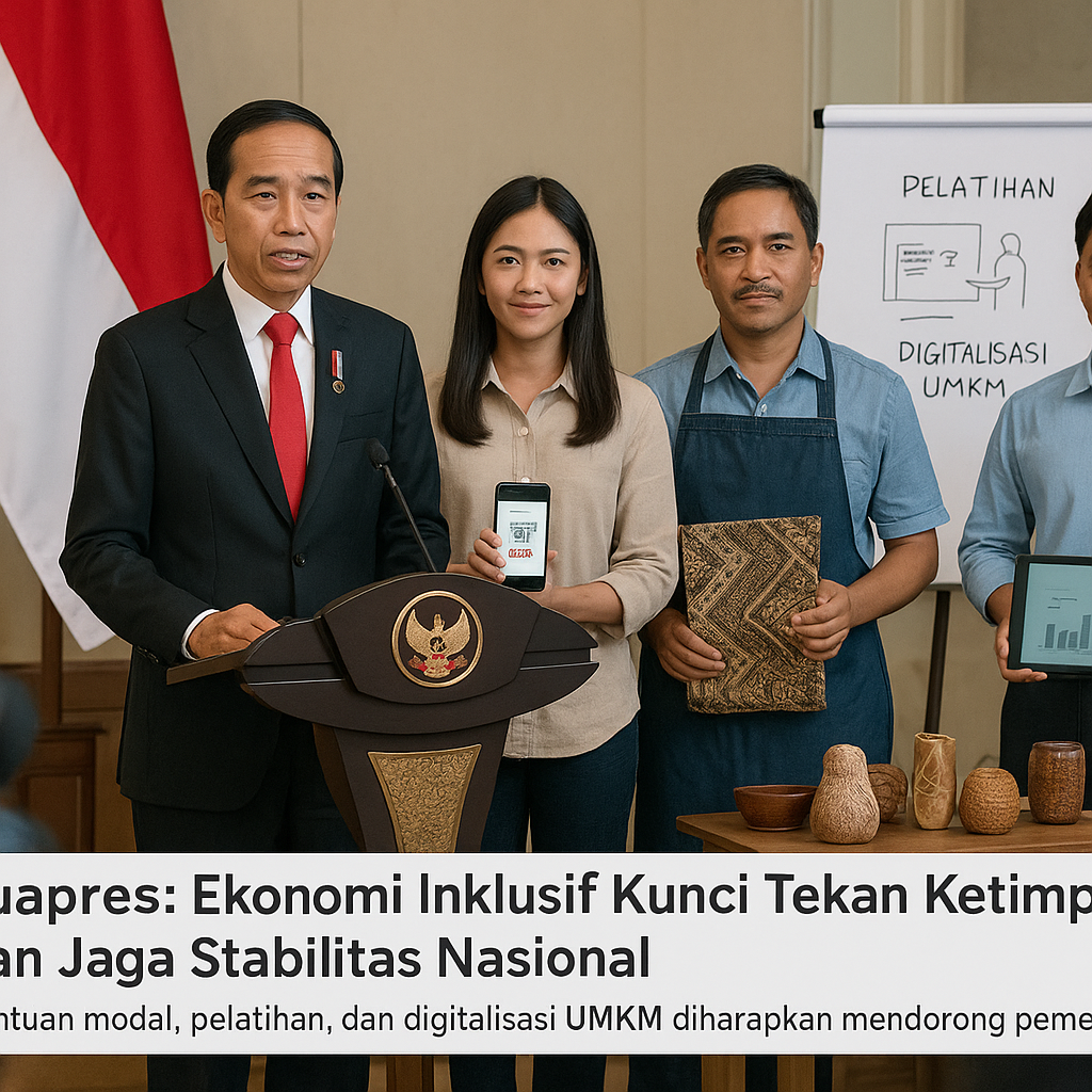 Wapres: Ekonomi Inklusif Kunci Tekan Ketimpangan dan Jaga Stabilitas Nasional